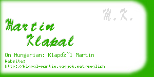 martin klapal business card